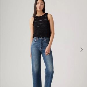 Levi's Ribcage Straight Ankle Dark Blue Denim Jeans
